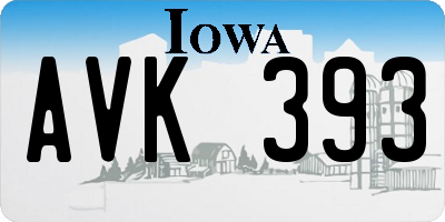IA license plate AVK393