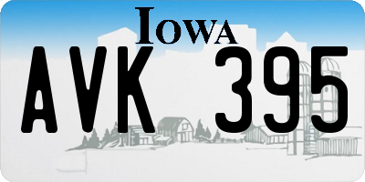 IA license plate AVK395