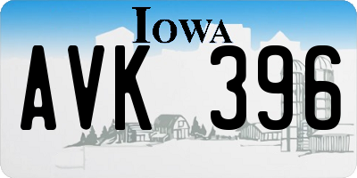 IA license plate AVK396