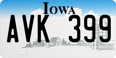IA license plate AVK399