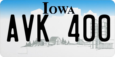 IA license plate AVK400