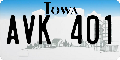 IA license plate AVK401