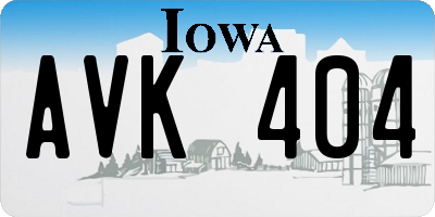IA license plate AVK404