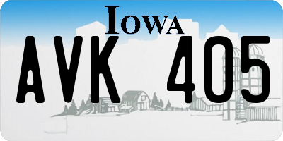 IA license plate AVK405