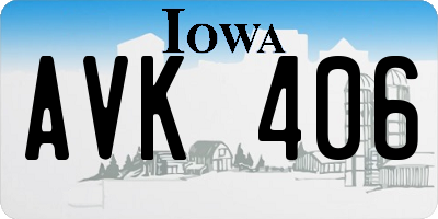 IA license plate AVK406