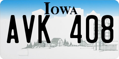 IA license plate AVK408