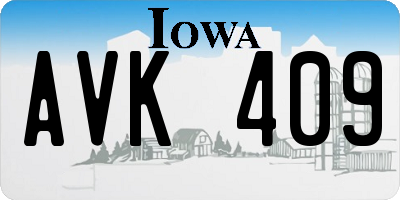 IA license plate AVK409