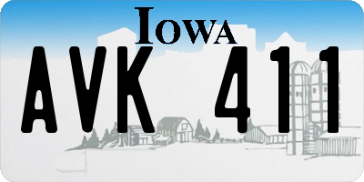 IA license plate AVK411