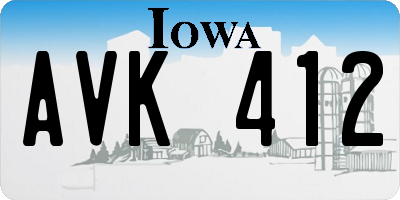 IA license plate AVK412
