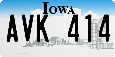 IA license plate AVK414