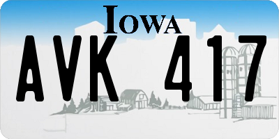 IA license plate AVK417