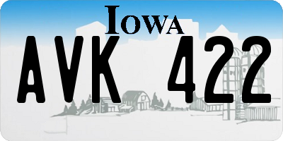 IA license plate AVK422