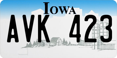 IA license plate AVK423