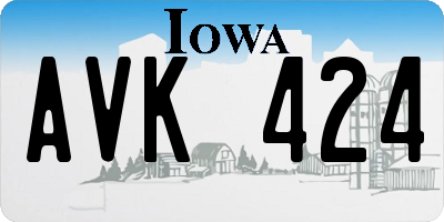 IA license plate AVK424