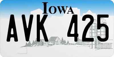IA license plate AVK425