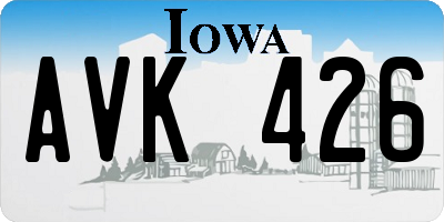 IA license plate AVK426