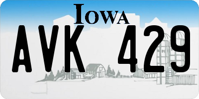 IA license plate AVK429