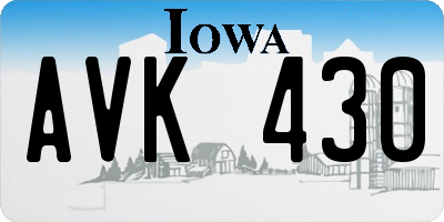 IA license plate AVK430