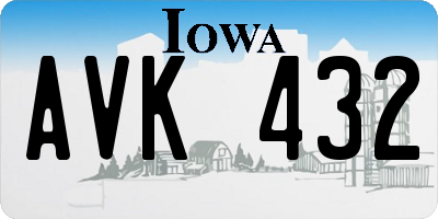 IA license plate AVK432