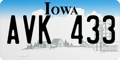 IA license plate AVK433