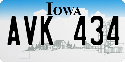 IA license plate AVK434