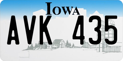 IA license plate AVK435