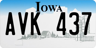 IA license plate AVK437