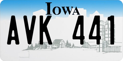IA license plate AVK441