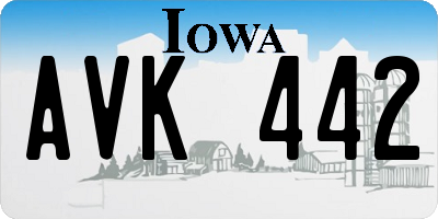 IA license plate AVK442