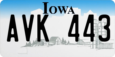IA license plate AVK443