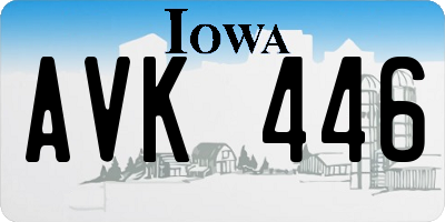 IA license plate AVK446