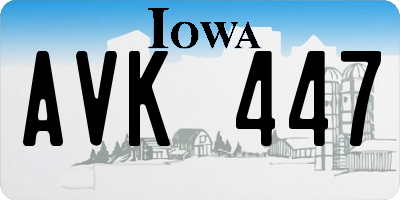 IA license plate AVK447