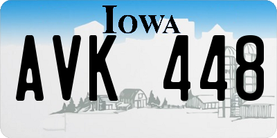 IA license plate AVK448