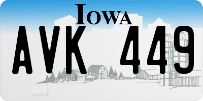 IA license plate AVK449