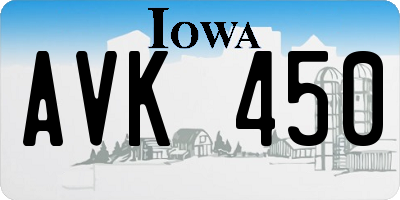 IA license plate AVK450