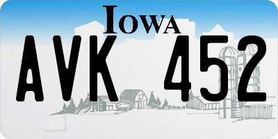 IA license plate AVK452