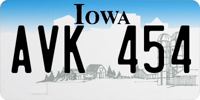 IA license plate AVK454