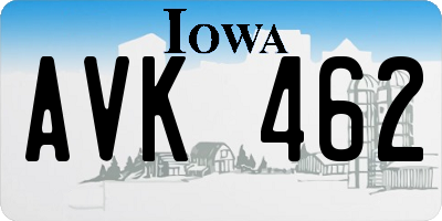 IA license plate AVK462