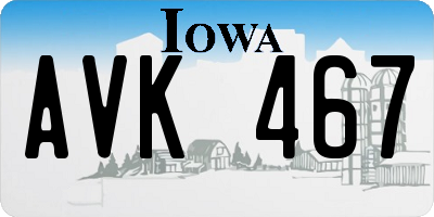 IA license plate AVK467