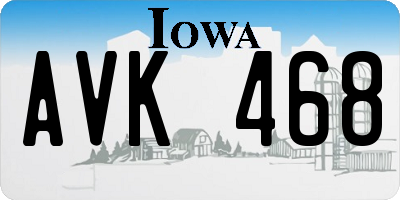 IA license plate AVK468