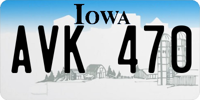 IA license plate AVK470