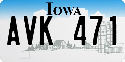 IA license plate AVK471