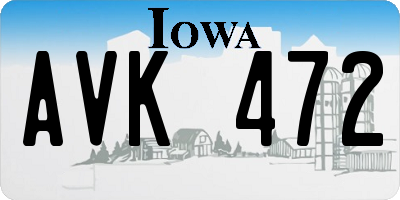 IA license plate AVK472