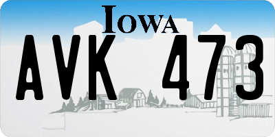 IA license plate AVK473