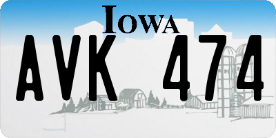 IA license plate AVK474