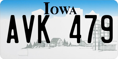 IA license plate AVK479