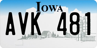 IA license plate AVK481