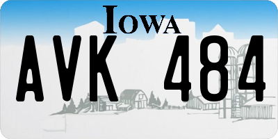 IA license plate AVK484