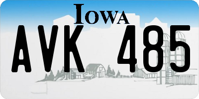 IA license plate AVK485