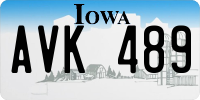IA license plate AVK489